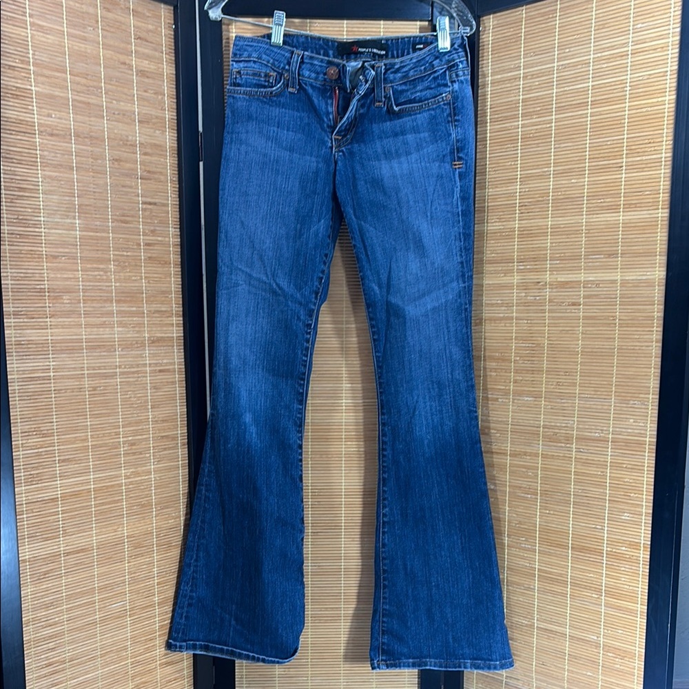 People's Liberation Blue Flare Wide Leg Jeans